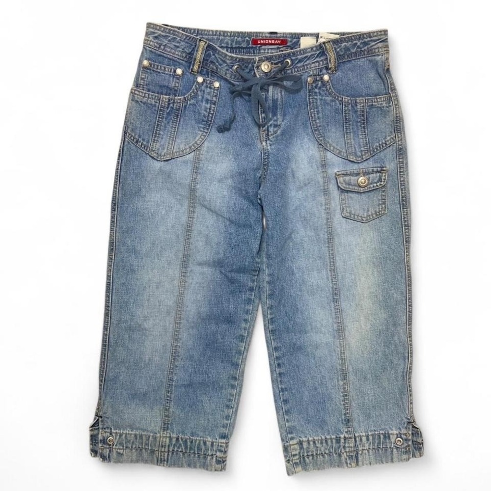 Vintage Y2K Unionbay Denim Capri Jean Pants Women Size 5 Street Grunge Punk 90s